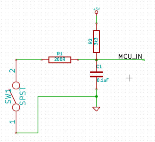 Low-pass filter with pullup